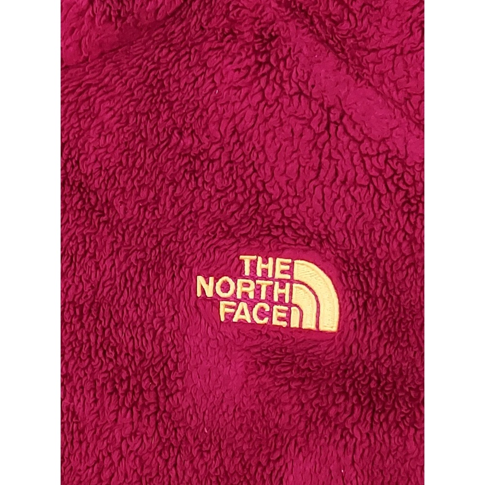 North Face Fleece Jacket Womens Small Pink Gold Logo High Pile Full Zip Outdoor - Picture 5 of 13
